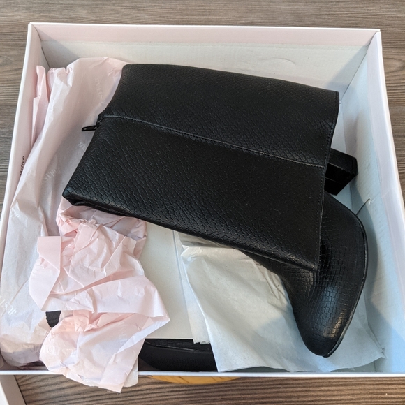 JustFab Black Grasie Block Heel boot size 6.5 - Picture 4 of 8